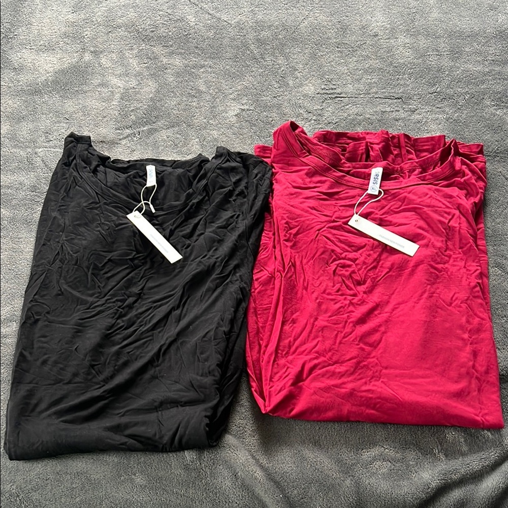NWT Korsis Bundle of Two Black and Red T-Shirt Dresses - XL